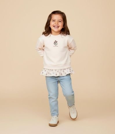 Saco Infantil con Bordado y Bajo con Volado - Talle 1 a 6 años