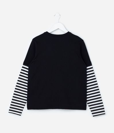 Remera Infantil con Estampa Merlina y Rayas - Talle 5 a 14 años 2