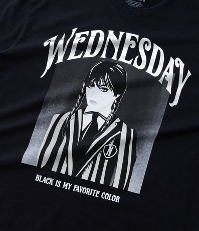 Remera Infantil con Estampa Wednesday y Lettering en Foil - Talle 5 a 14 años 5