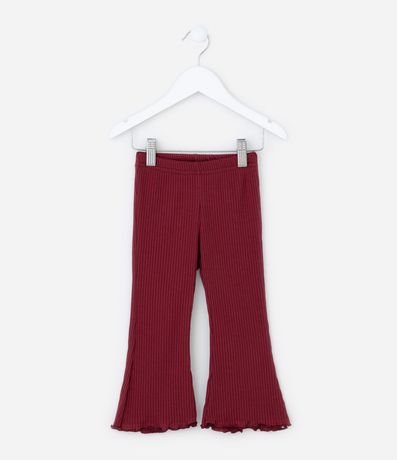 Pantalón Flare Infantil Acanalada con Bajo Ondulado - Talle 1 a 6 años