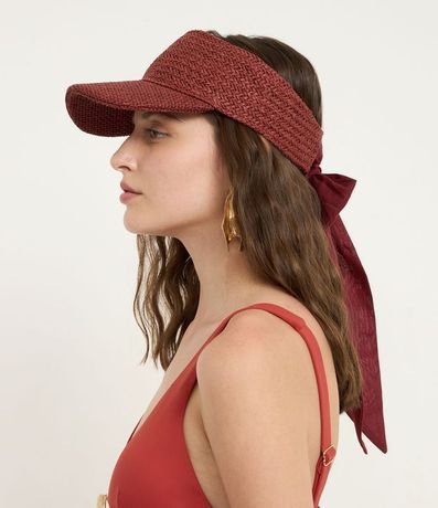 Visera en Estilo Paja Trenzada con Lazo
