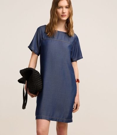 Vestido Corto en Liocel con Recortes