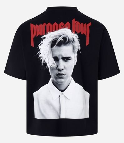 Remera Boxy en Malla con Estampa Justin Bieber 8