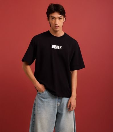 Remera Boxy en Malla con Estampa Justin Bieber 4