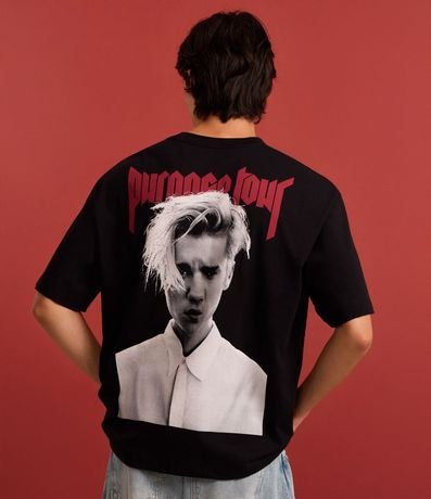 Remera Boxy en Malla con Estampa Justin Bieber 5