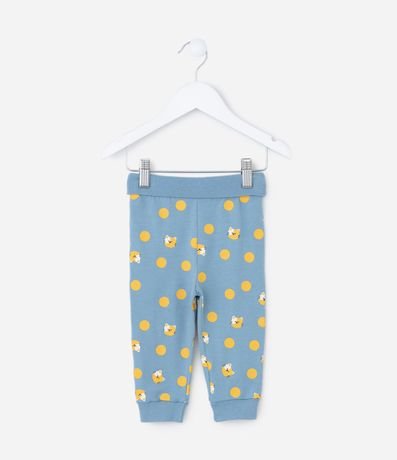 Pantalón Infantil con Estampa de Lunares y Gatitos - Talle 0 a 18 Meses