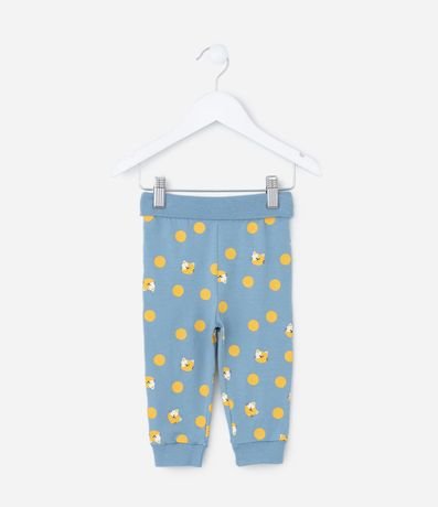 Pantalón Infantil con Estampa de Lunares y Gatitos - Talle 0 a 18 Meses 2