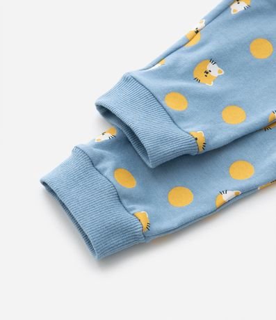 Pantalón Infantil con Estampa de Lunares y Gatitos - Talle 0 a 18 Meses 4