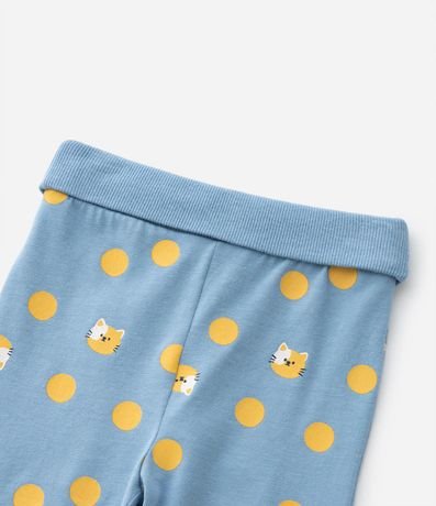 Pantalón Infantil con Estampa de Lunares y Gatitos - Talle 0 a 18 Meses 5
