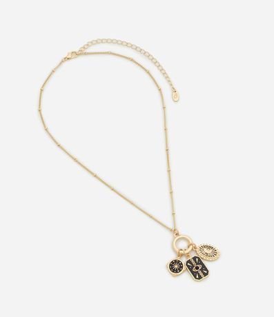 Collar Mediano en Metal con Cadena de Lunares Colgantes Esmaltados 2