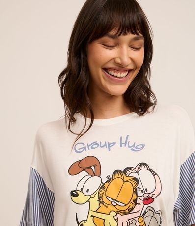 Pijama Short Doll en Viscosa con Estampa Garfield y Rayas 2