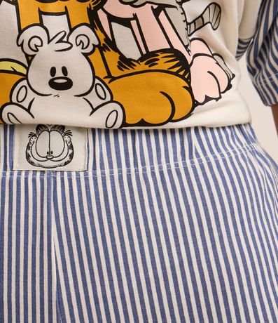 Pijama Short Doll en Viscosa con Estampa Garfield y Rayas 3