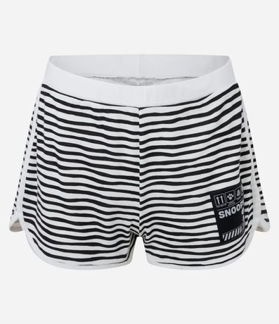 Pijama Short Doll en Algodón con Estampa Snoopy y Short Listrado 6