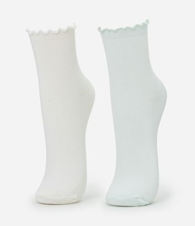 Kit 02 Medias Cano Mediano en Algodón Canelado con Picueta