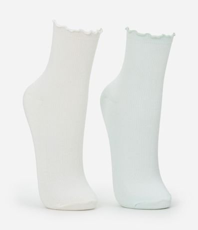 Kit 02 Medias Cano Mediano en Algodón Canelado con Picueta 2