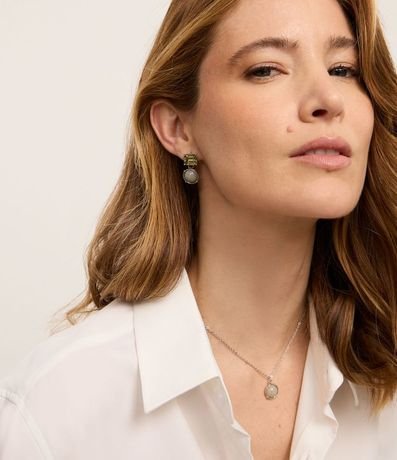 Conjunto de Collar Corto con Caravana y Colgante Redondo 1