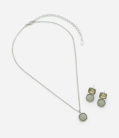 Conjunto de Collar Corto con Caravana y Colgante Redondo 3
