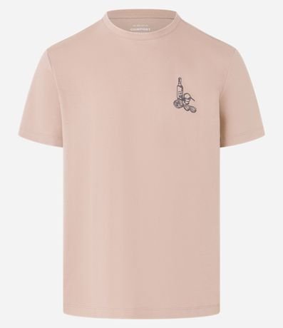 Remera Comfort en Algodón con Estampa de Drinks y Lettering 5