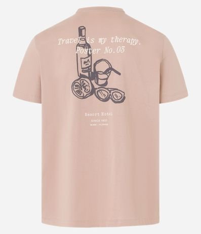 Remera Comfort en Algodón con Estampa de Drinks y Lettering 6