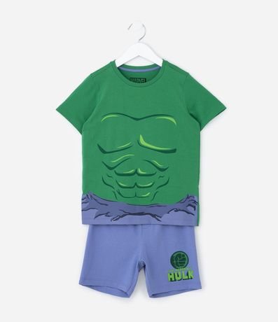 Pijama Corto Infantil con Estampa Hulk - Talle 3 a 8 años