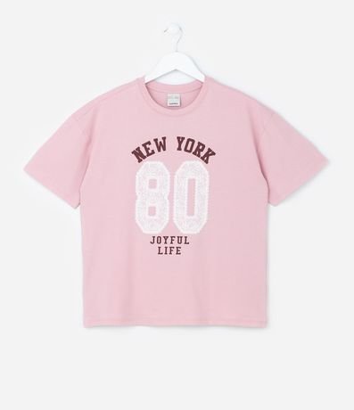 Remera Corta Infantil con Lettering New York - Talle 5 a 14 años