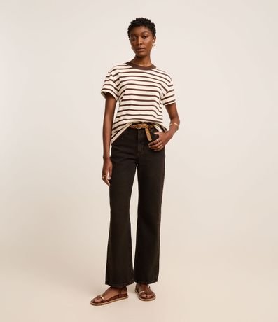 Blusa Rayada en Algodón con Cuello Contrastante 3