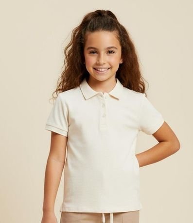 Remera Infantil en Rib con Cuello Polo - Talle 5 a 14 años