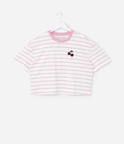 Blusa Boxy Infantil con Bordado de Cereza - Talle 5 A 14 años 2