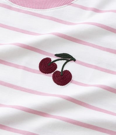 Blusa Boxy Infantil con Bordado de Cereza - Talle 5 A 14 años 5