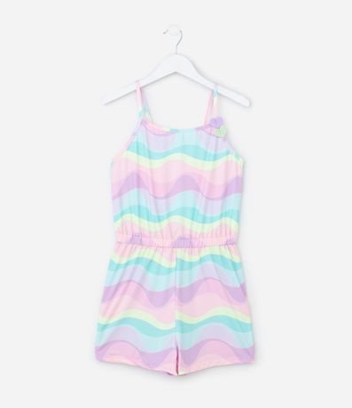 Salida de Playa Infantil en Microfibra con Estampa de Ondas - Talle 5 a 16 años