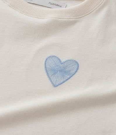 Remera Boxy Corta Infantil con Bordado Corazón - Talle 5 a 14 años 5