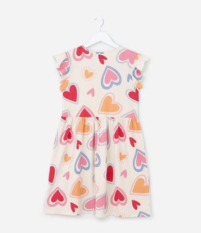 Vestido Infantil con Estampa Corazones - Talle 5 a 14 años 2