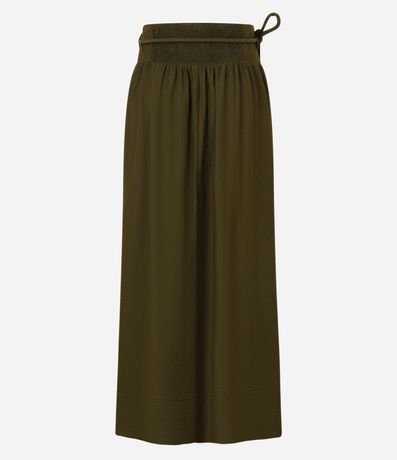 Pollera Evasê Midi en Crepé con Cintura Ancha y cinturón cuerda 8