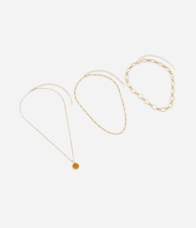 Collar Capas con Cadenas Variadas y Colgante de Resina 2