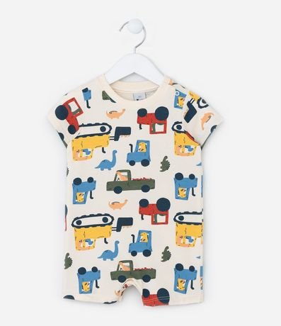 Enterito Infantil con Estampa Carritos - Talle 0 a 18 meses