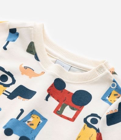 Enterito Infantil con Estampa Carritos - Talle 0 a 18 meses 4