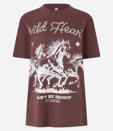 Remera T-Shirt alargada con Estampa Western Wild Heart 5