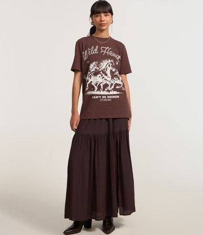 Remera T-Shirt alargada con Estampa Western Wild Heart 2