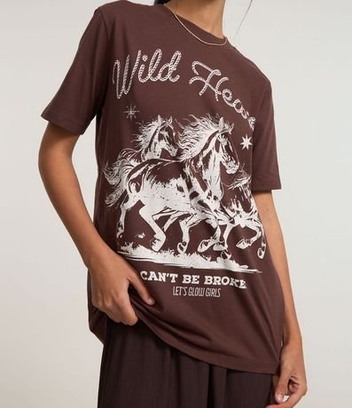 Remera T-Shirt alargada con Estampa Western Wild Heart 4