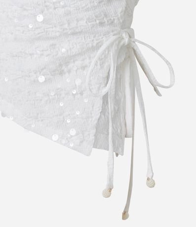 Top sin breteles en Lentejuela con Colissê Lateral y bajo Assimétrica 8