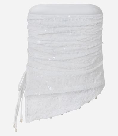 Top sin breteles en Lentejuela con Colissê Lateral y bajo Assimétrica 9