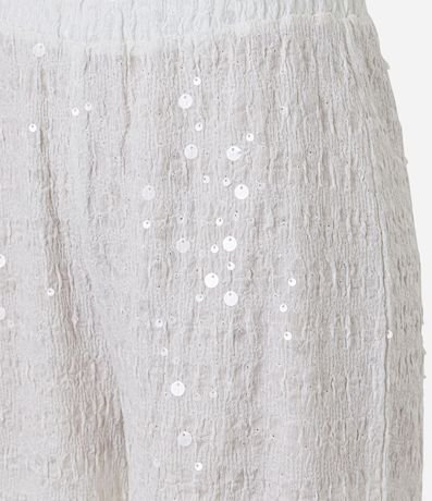 Pantalón Wide Leg en Lentejuela con Cintura Elástica 7