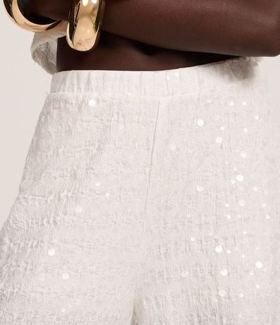 Pantalón Wide Leg en Lentejuela con Cintura Elástica 4
