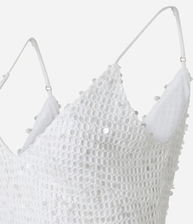 Vestido Long Midi con Lentejuela Salpicado y Forro Corto 7