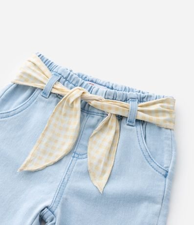 Pantalón Infantil Clochard en Jeans con Cinturón Estampado - Talle 3 a 18 Meses 10