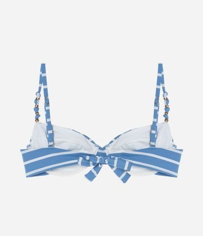 Bikini Top Media Taza en Microfibra Rayada con Adorno en el Bretel 7