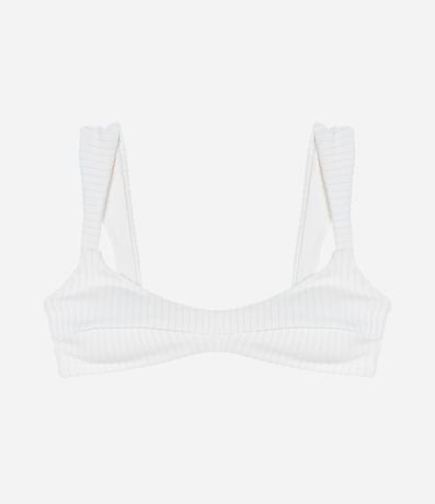 Bikini Top Remera en Microfibra Texturizada y Breteles Gruesos 5