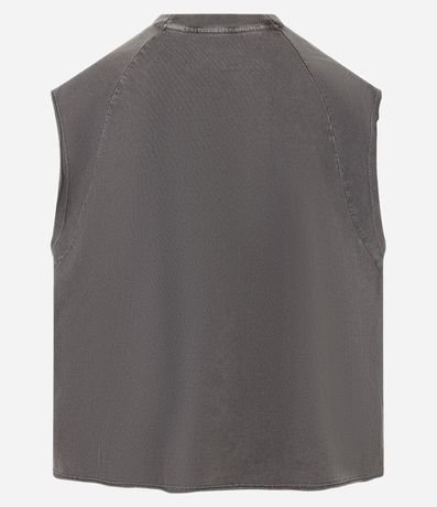 Musculosa Boxy en Algodón con Estampa Lettering y Efecto Desteñido 8