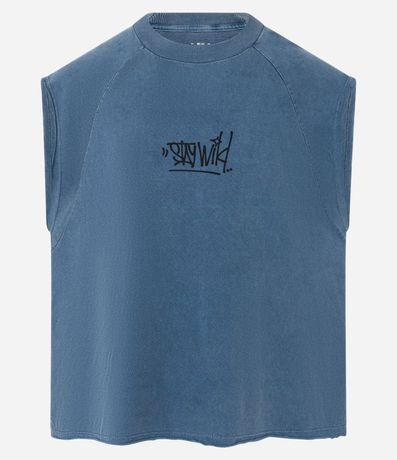 Musculosa Boxy en Algodón con Estampa Lettering y Efecto Desteñido 6