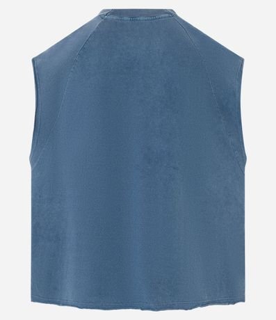 Musculosa Boxy en Algodón con Estampa Lettering y Efecto Desteñido 7